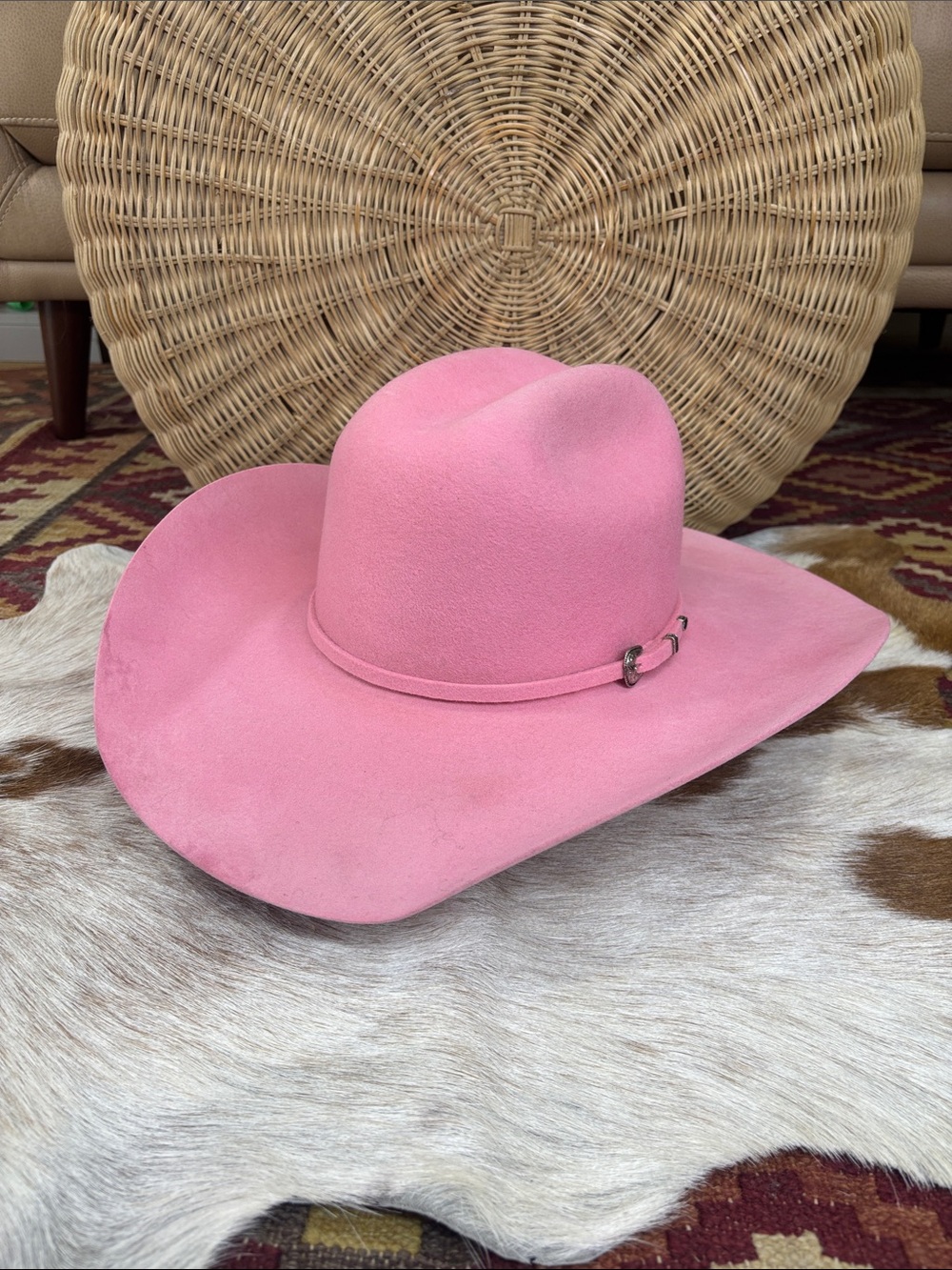 Serratelli Pink Felt Western Cowboy Hat 7 3/8